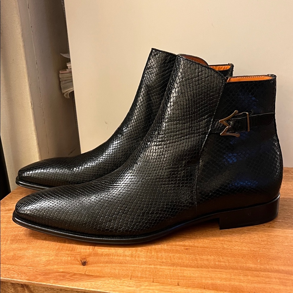 Mezlan Maharaja 20598 Snakeskin Buckle Boot US Men 13